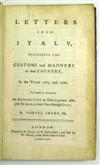 ITALY SHARP, SAMUEL. Letters from Italy, describing the Customs and Manners of that Country, in the Years 1765, and 1766. 1766